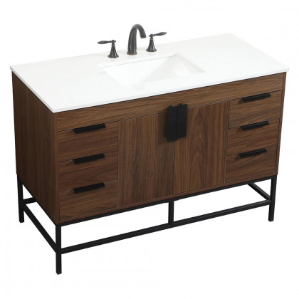 Elegant Bathroom Vanity - Walnut (VF488W48MWT)