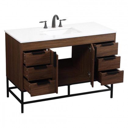 Elegant Bathroom Vanity - Walnut (VF488W48MWT)