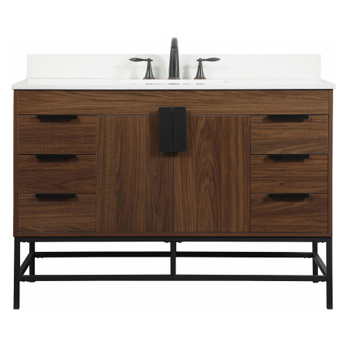Elegant Bathroom Vanity - Walnut (VF488W48MWT-BS)