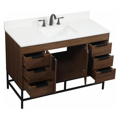 Elegant Bathroom Vanity - Walnut (VF488W48MWT-BS)