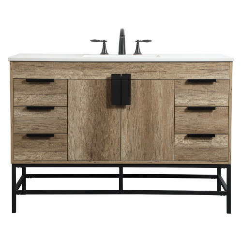 Elegant Bathroom Vanity - Natural Oak (VF488W48NT)