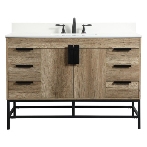 Elegant Bathroom Vanity - Natural Oak (VF488W48NT-BS)