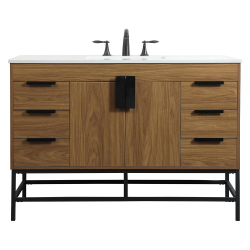 Elegant Bathroom Vanity - Walnut Brown (VF488W48WB)