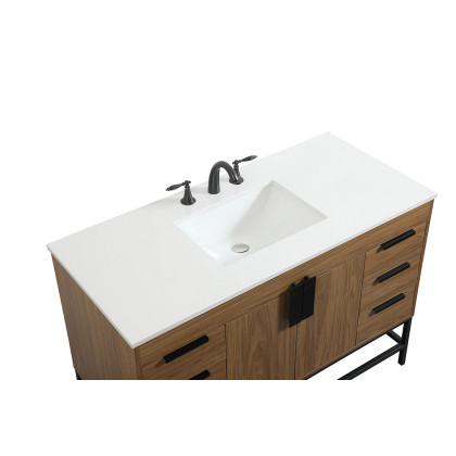 Elegant Bathroom Vanity - Walnut Brown (VF488W48WB)