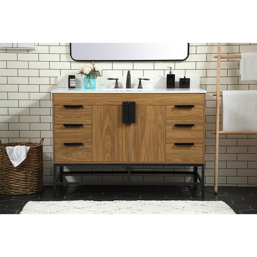 Elegant Bathroom Vanity - Walnut Brown (VF488W48WB-BS)