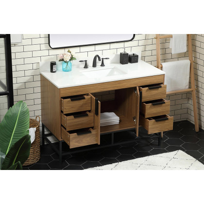 Elegant Bathroom Vanity - Walnut Brown (VF488W48WB-BS)