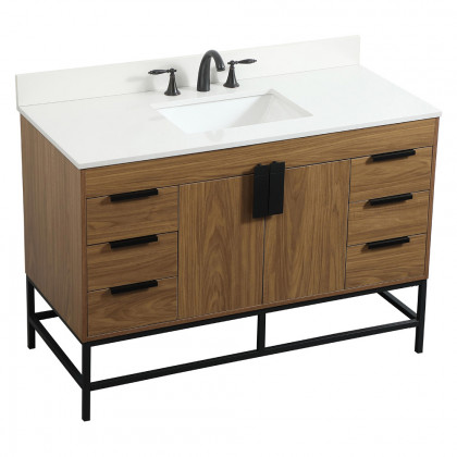 Elegant Bathroom Vanity - Walnut Brown (VF488W48WB-BS)