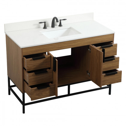 Elegant Bathroom Vanity - Walnut Brown (VF488W48WB-BS)