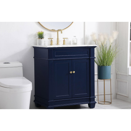 Elegant Bathroom Vanity - Blue, L 30" (VF50030BL)