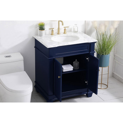 Elegant Bathroom Vanity - Blue, L 30" (VF50030BL)