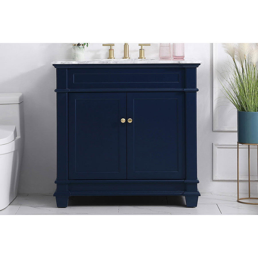 Elegant Bathroom Vanity - Blue, L 36" (VF50036BL)