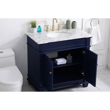 Elegant Bathroom Vanity - Blue, L 36" (VF50036BL)