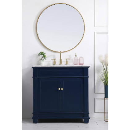 Elegant Bathroom Vanity - Blue, L 36" (VF50036BL)