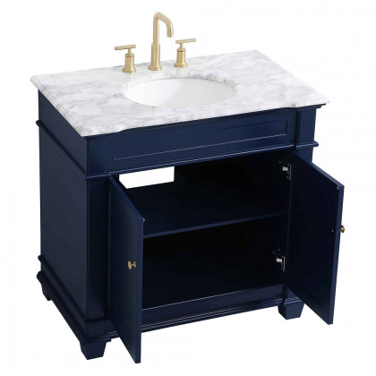 Elegant Bathroom Vanity - Blue, L 36" (VF50036BL)