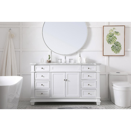 Elegant Bathroom Vanity - White (VF50060WH)