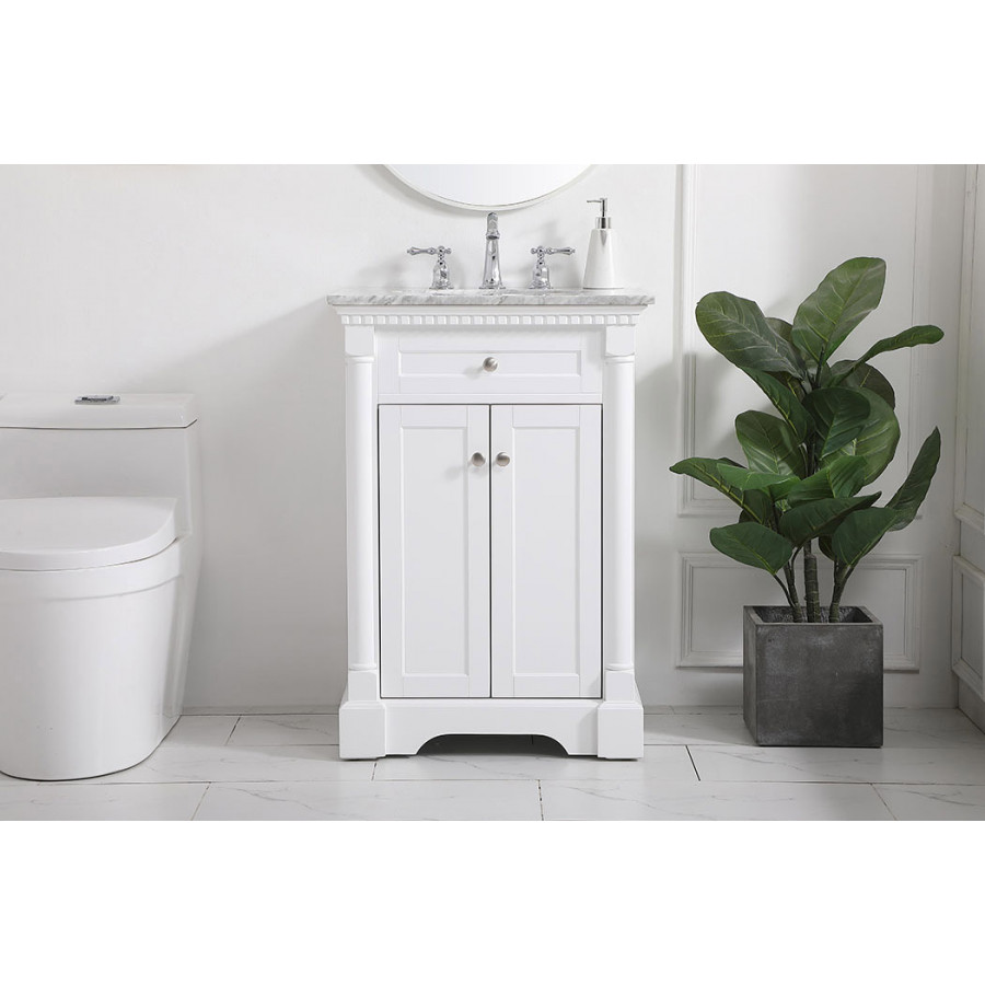 Elegant Bathroom Vanity - White, L 24" (VF53024WH)