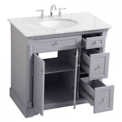 Elegant Bathroom Vanity - Gray, L 36" (VF53036GR)