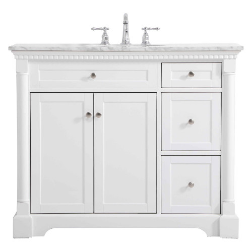 Elegant Bathroom Vanity - White, L 42" (VF53042WH)