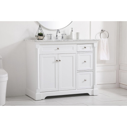 Elegant Bathroom Vanity - White, L 42" (VF53042WH)
