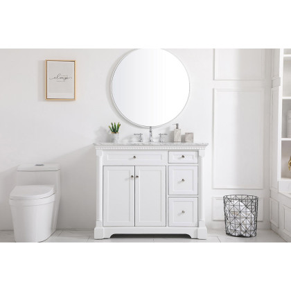 Elegant Bathroom Vanity - White, L 42" (VF53042WH)
