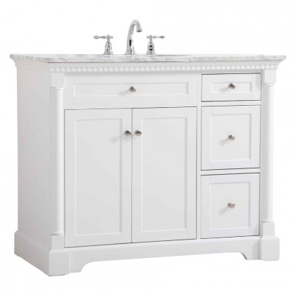 Elegant Bathroom Vanity - White, L 42" (VF53042WH)