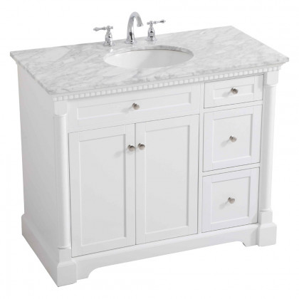 Elegant Bathroom Vanity - White, L 42" (VF53042WH)
