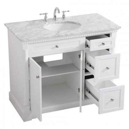 Elegant Bathroom Vanity - White, L 42" (VF53042WH)