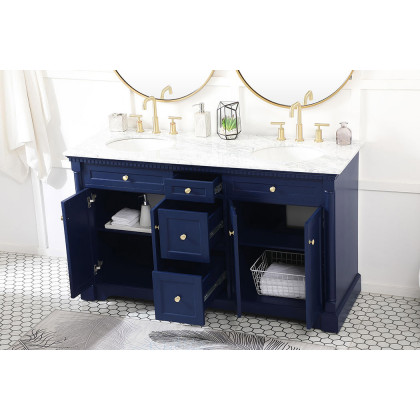 Elegant Bathroom Vanity - Blue, L 60" (VF53060DBL)