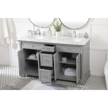 Elegant Bathroom Vanity - Gray, L 60" (VF53060DGR)