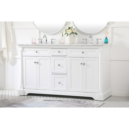 Elegant Bathroom Vanity - White, L 60" (VF53060DWH)