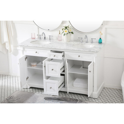 Elegant Bathroom Vanity - White, L 60" (VF53060DWH)