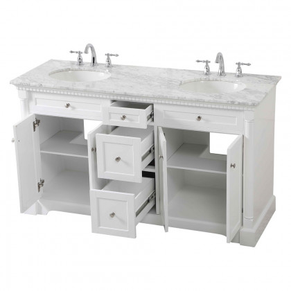 Elegant Bathroom Vanity - White, L 60" (VF53060DWH)