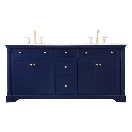 Elegant Bathroom Vanity - Blue, L 72" (VF53072DBL)
