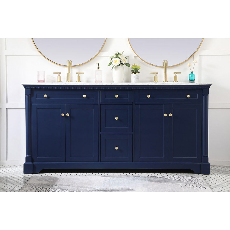 Elegant Bathroom Vanity - Blue, L 72" (VF53072DBL)