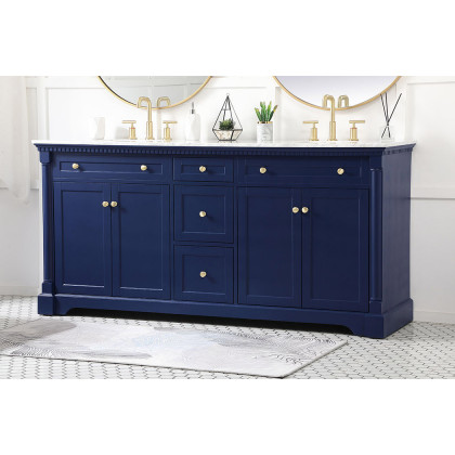 Elegant Bathroom Vanity - Blue, L 72" (VF53072DBL)