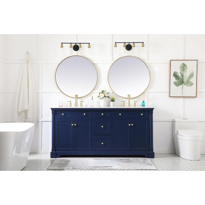 Elegant Bathroom Vanity - Blue, L 72" (VF53072DBL)