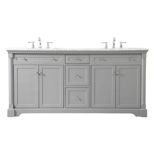 Elegant Bathroom Vanity - Gray, L 72" (VF53072DGR)
