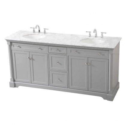 Elegant Bathroom Vanity - Gray, L 72" (VF53072DGR)