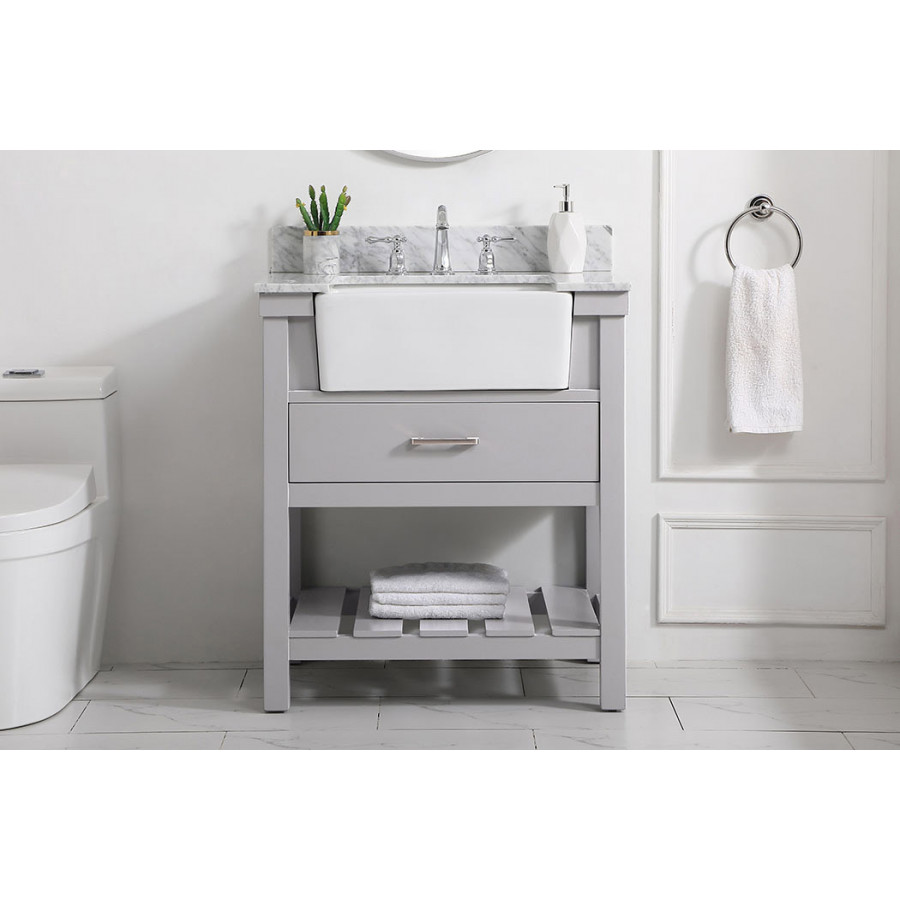 Elegant Bathroom Vanity - Gray (VF60130GR-BS)