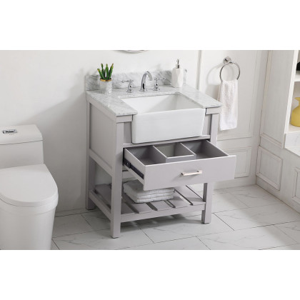 Elegant Bathroom Vanity - Gray (VF60130GR-BS)