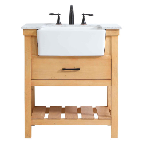 Elegant Bathroom Vanity - Natural Wood (VF60130NW)