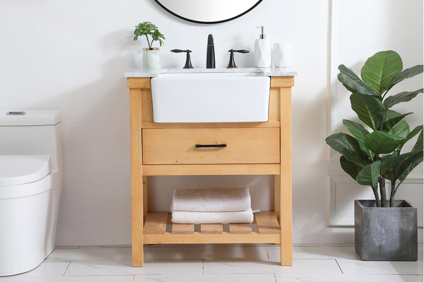Elegant™ VF60130NW Bathroom Vanity - Natural Wood