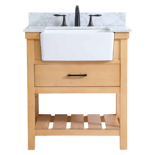 Elegant Bathroom Vanity - Natural Wood (VF60130NW-BS)