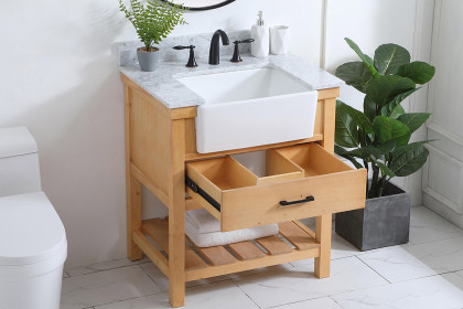Elegant™ VF60130NW-BS Bathroom Vanity - Natural Wood