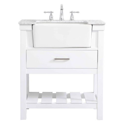 Elegant Bathroom Vanity - White (VF60130WH)
