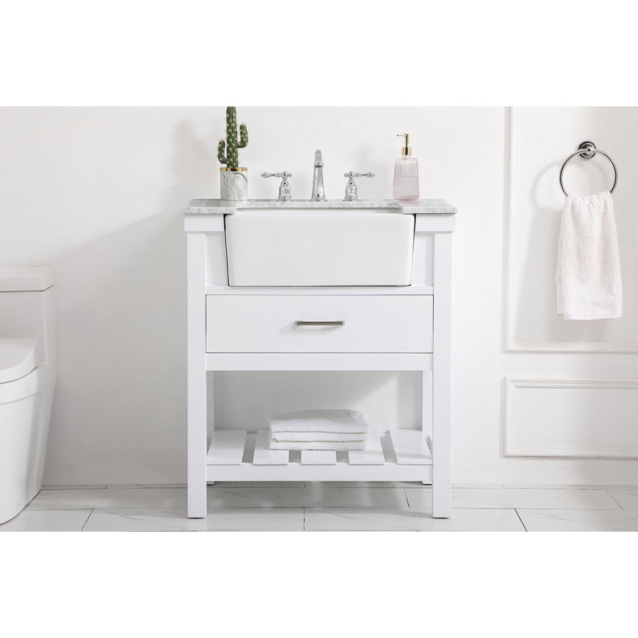 Elegant Bathroom Vanity - White (VF60130WH)
