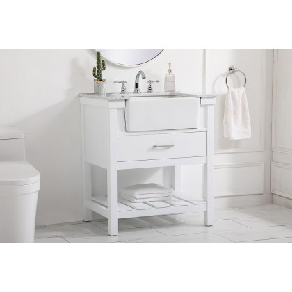 Elegant Bathroom Vanity - White (VF60130WH)
