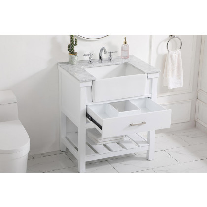 Elegant Bathroom Vanity - White (VF60130WH)