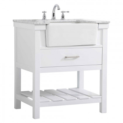Elegant Bathroom Vanity - White (VF60130WH)