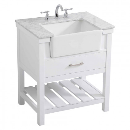 Elegant Bathroom Vanity - White (VF60130WH)